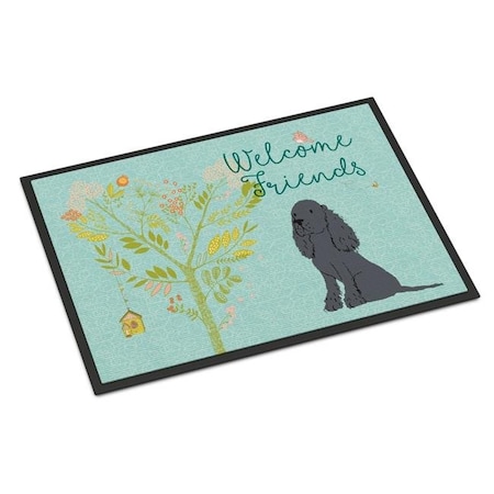 Carolines Treasures Carolines Treasures BB7618JMAT Welcome Friends Black Cocker Spaniel Indoor or Outdoor Mat; 24 x 36 in. BB7618JMAT
